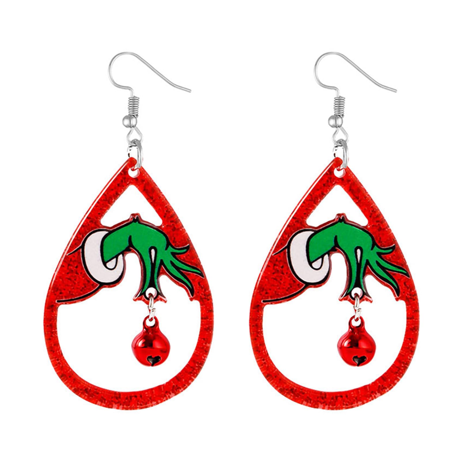 Christmas Earrings For Women Cute Colorful Acrylic Christmas Santa Claus HO HO HO Tree Gingerbread Man Dangle Drop Holiday Earrings Decoration Christmas Jewelry Gifts